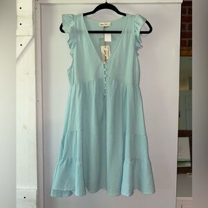 Light Blue/Green Mini Dress